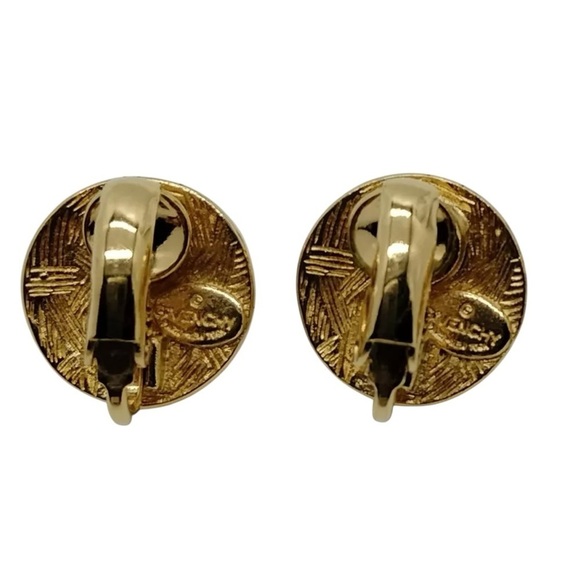 Givenchy Earrings Logo Vintage Pearl and Gold Clip On